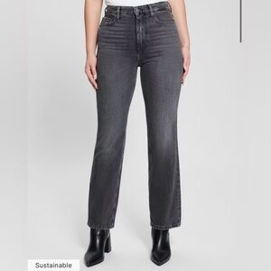 High-Rise Straight Leg Women's Jeans - Charcoal Gray